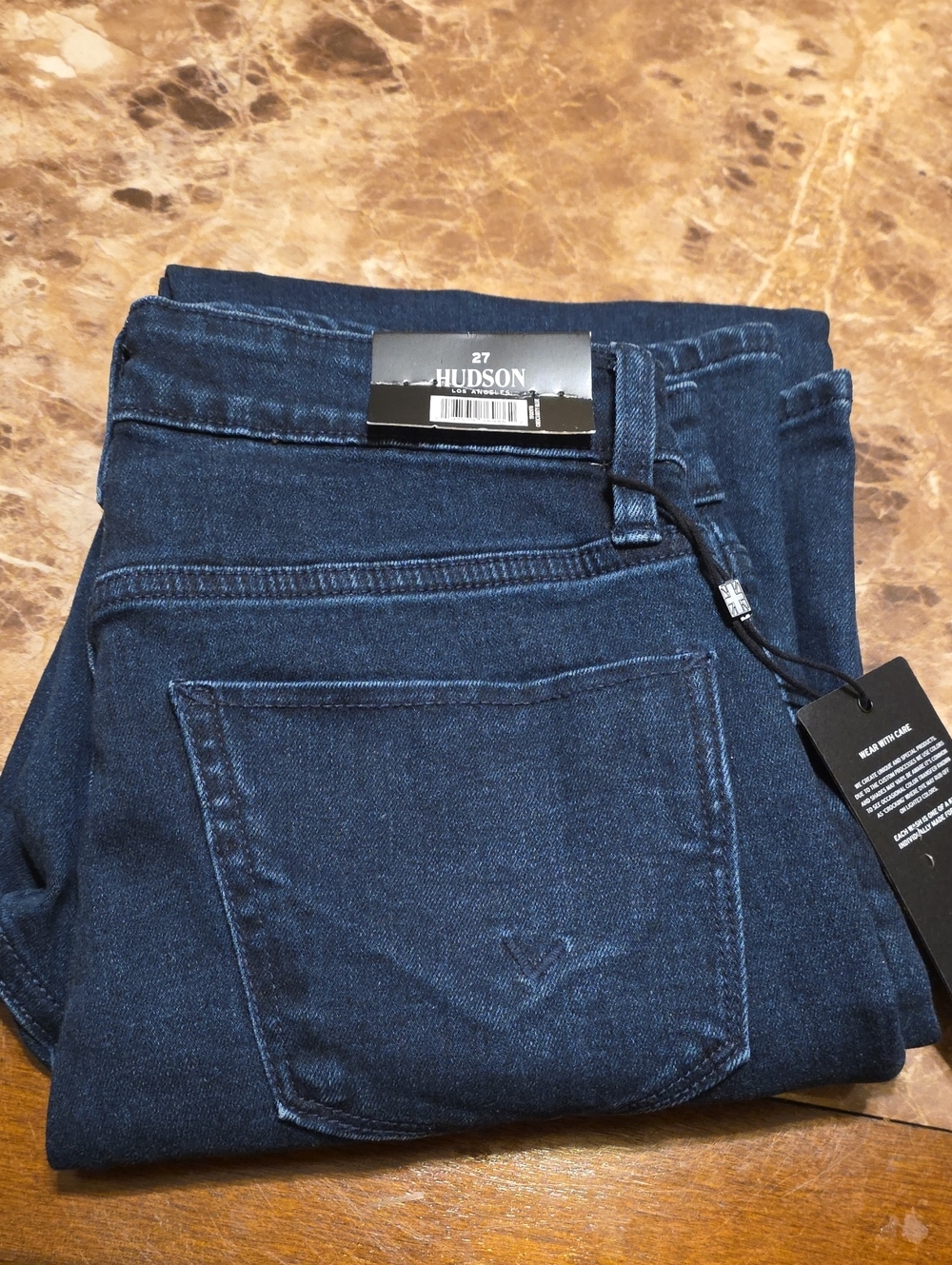 Hudson Women's Dark Wash MidRise Straight Leg Stretch Jeans Size 4 Or Waist 27"